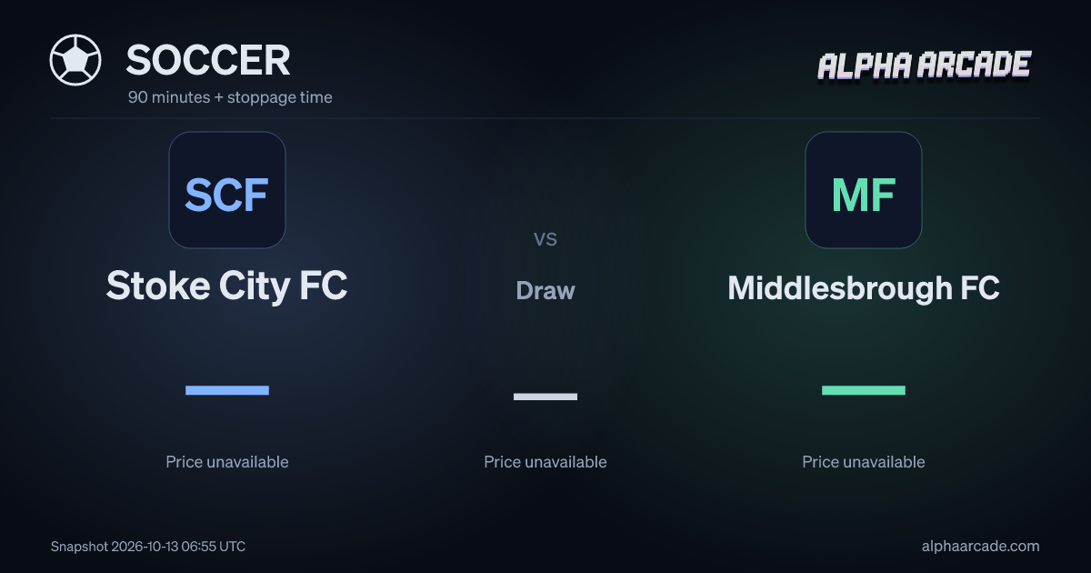 SOCCER: Stoke City FC — / Draw — / Middlesbrough FC —