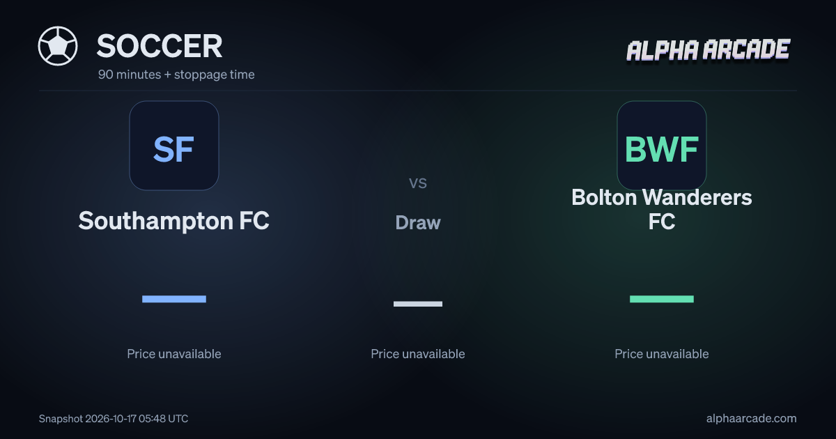 SOCCER: Southampton FC — / Draw — / Bolton Wanderers FC —