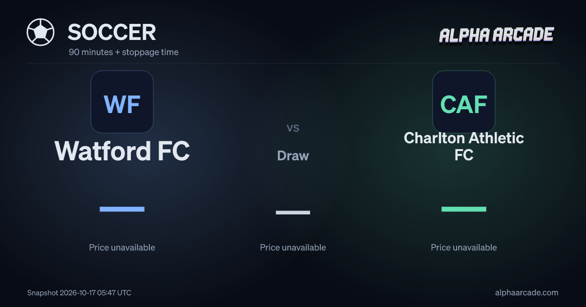 SOCCER: Watford FC — / Draw — / Charlton Athletic FC —