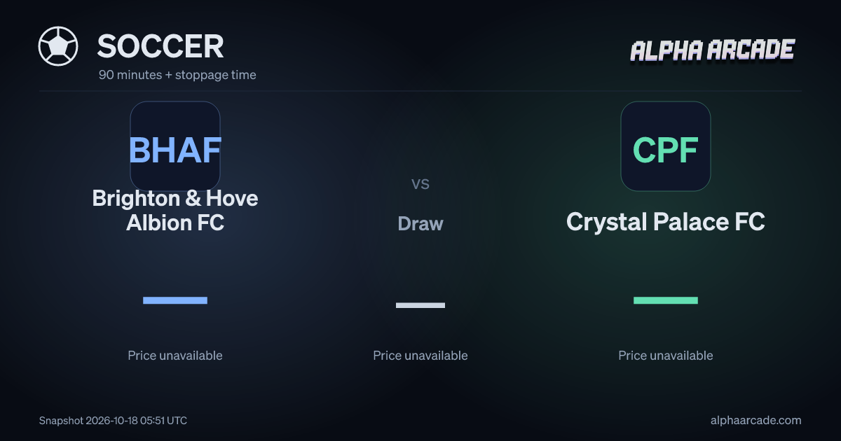 SOCCER: Brighton & Hove Albion FC — / Draw — / Crystal Palace FC —