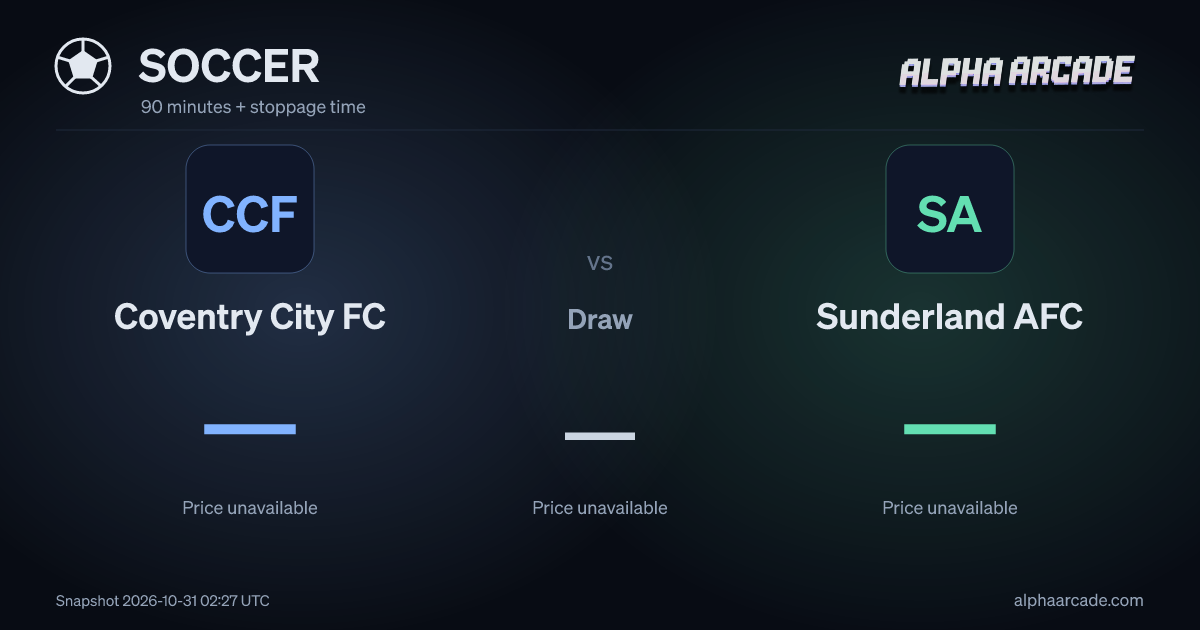 SOCCER: Coventry City FC — / Draw — / Sunderland AFC —