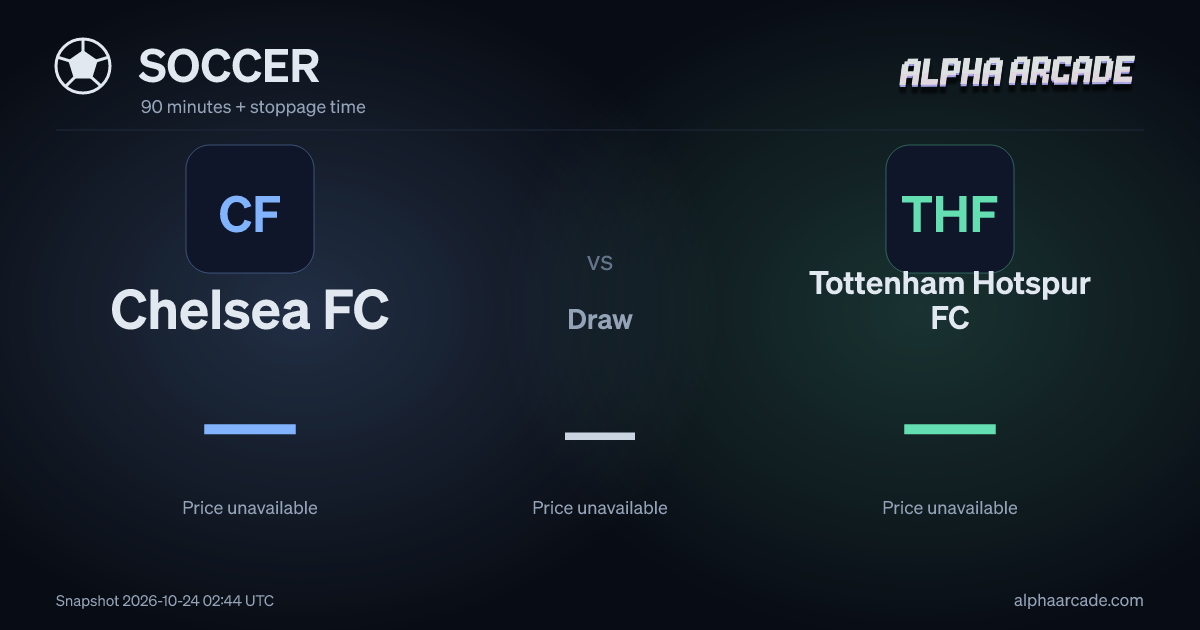 SOCCER: Chelsea FC — / Draw — / Tottenham Hotspur FC —