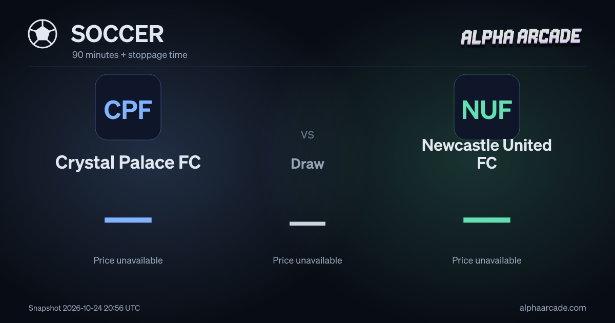 SOCCER: Crystal Palace FC — / Draw — / Newcastle United FC —