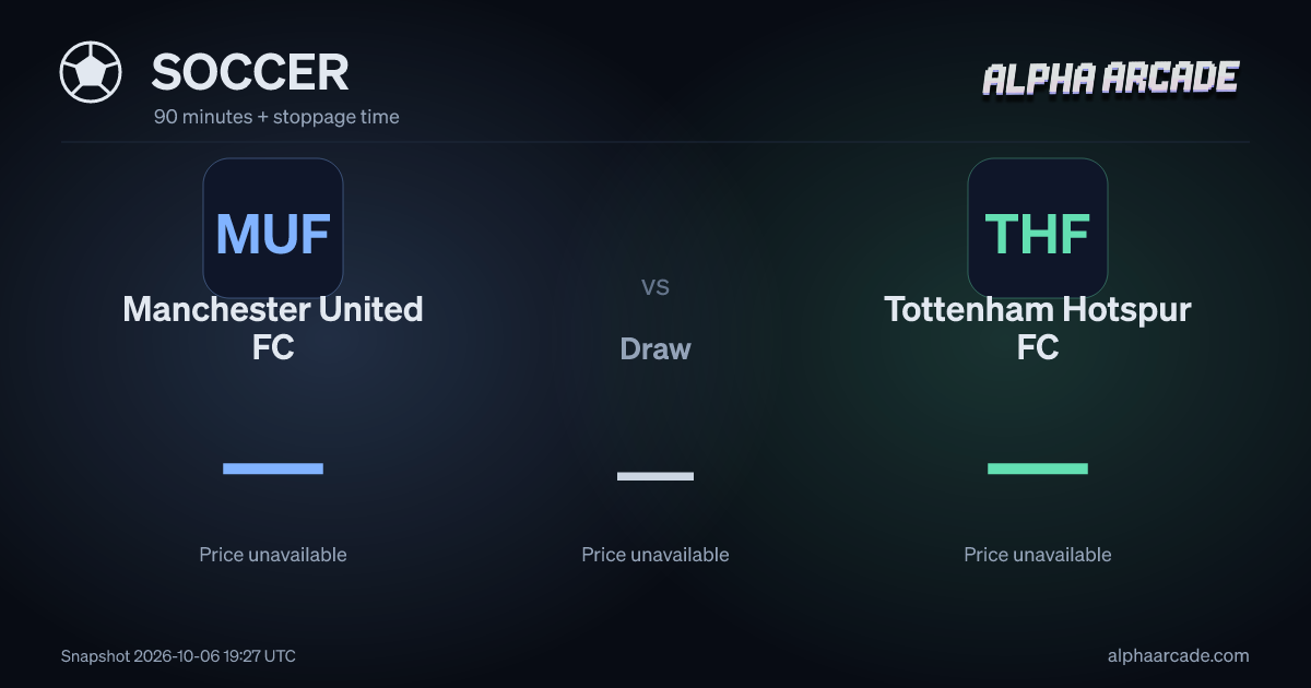 SOCCER: Manchester United FC — / Draw — / Tottenham Hotspur FC —