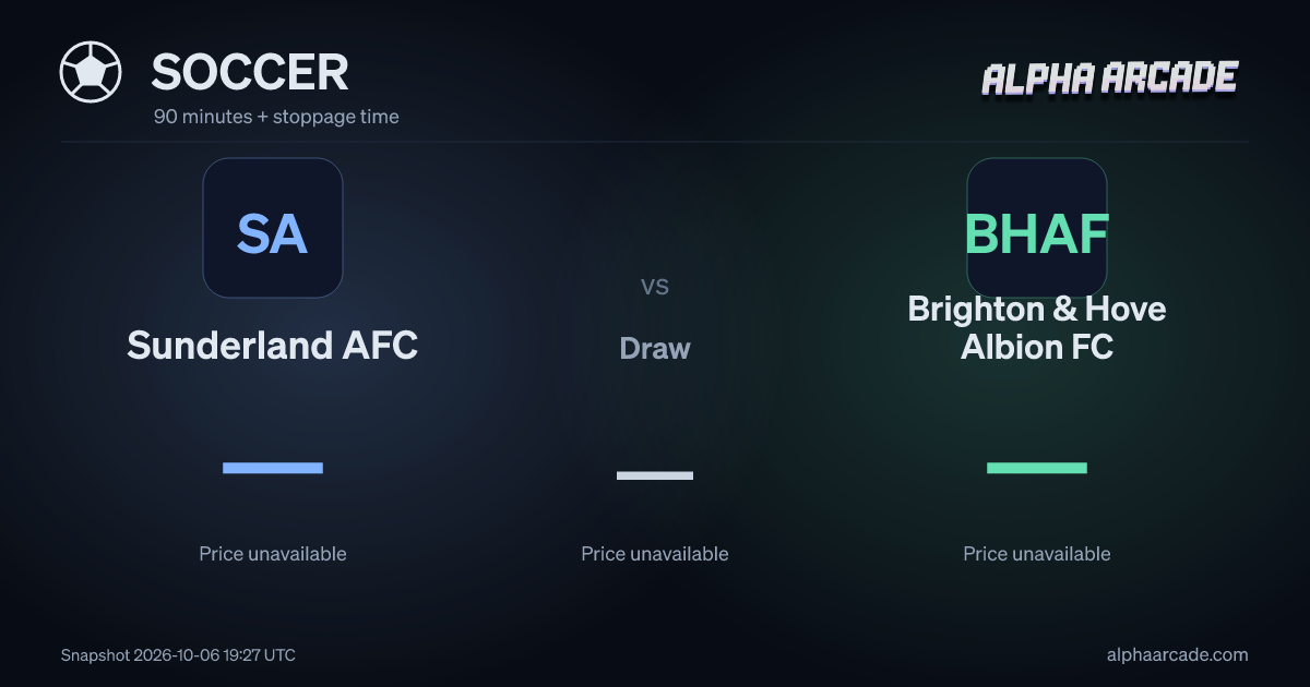 SOCCER: Sunderland AFC — / Draw — / Brighton & Hove Albion FC —