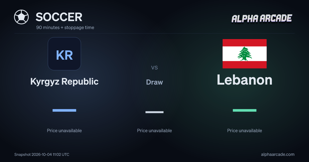 SOCCER: Kyrgyz Republic — / Draw — / Lebanon —