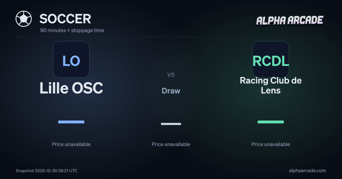 SOCCER: Lille OSC — / Draw — / Racing Club de Lens —