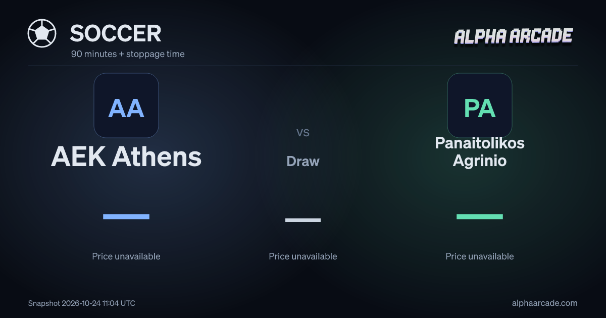SOCCER: AEK Athens — / Draw — / Panaitolikos Agrinio —
