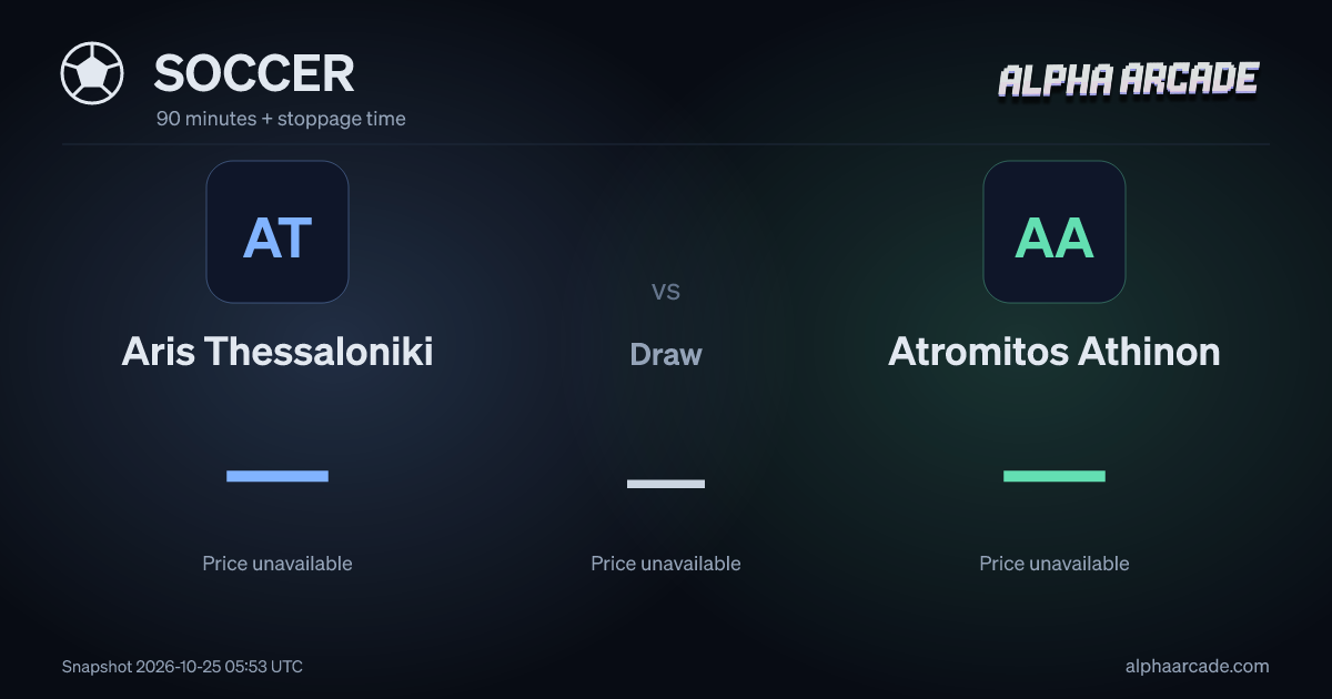 SOCCER: Aris Thessaloniki — / Draw — / Atromitos Athinon —