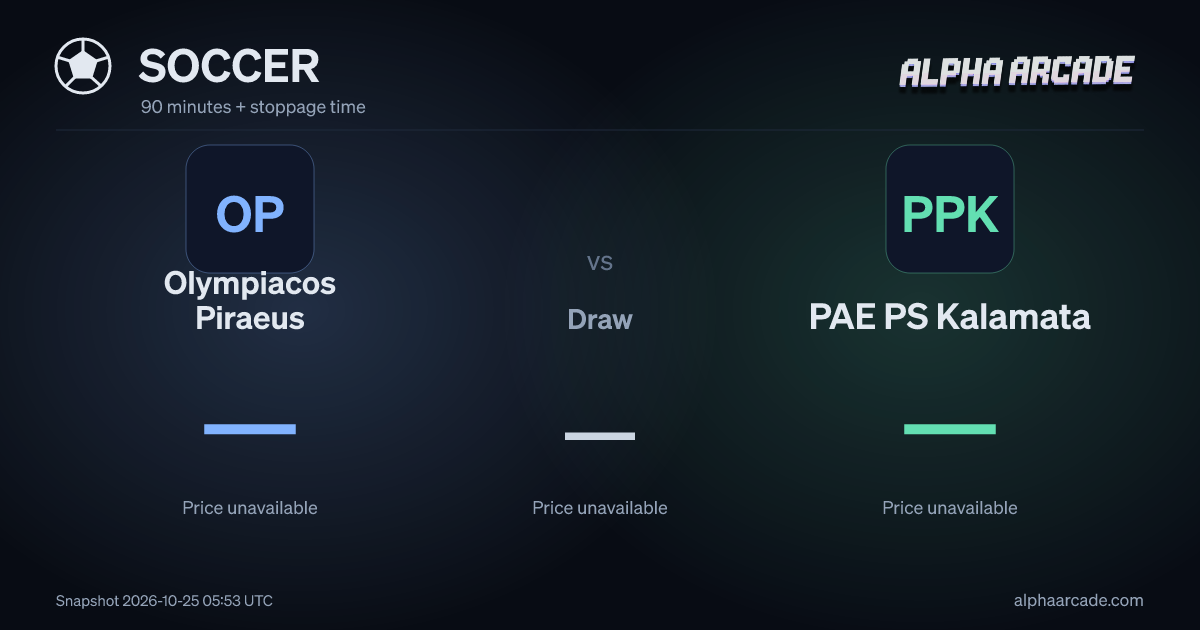 SOCCER: Olympiacos Piraeus — / Draw — / PAE PS Kalamata —
