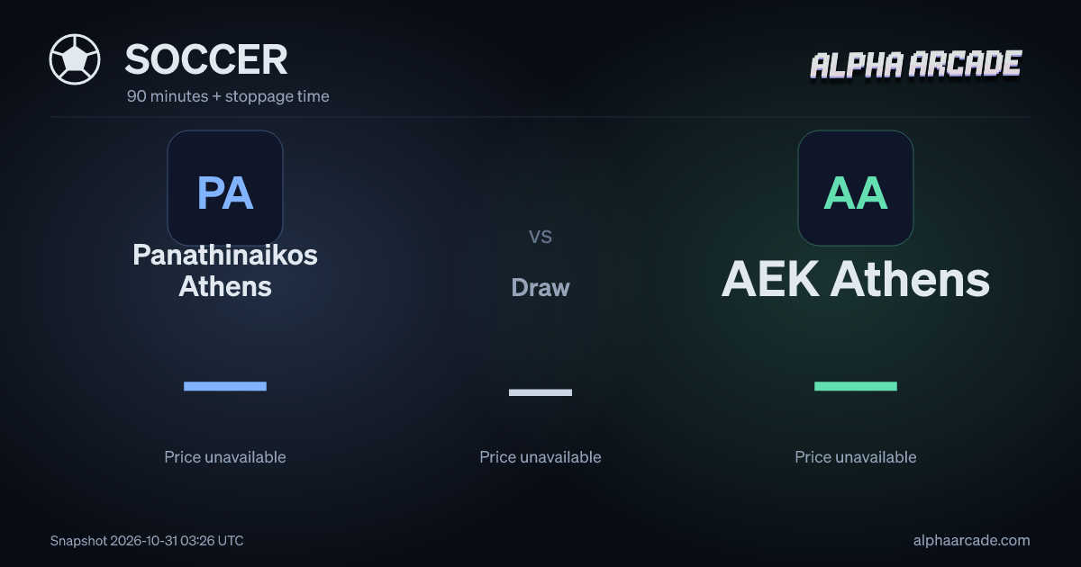 SOCCER: Panathinaikos Athens — / Draw — / AEK Athens —