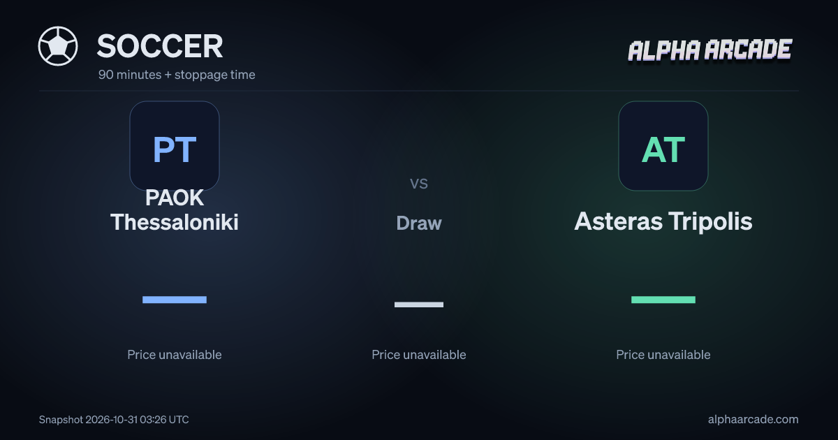 SOCCER: PAOK Thessaloniki — / Draw — / Asteras Tripolis —