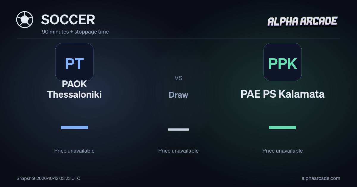 SOCCER: PAOK Thessaloniki — / Draw — / PAE PS Kalamata —