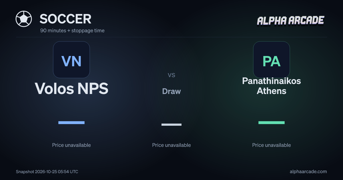SOCCER: Volos NPS — / Draw — / Panathinaikos Athens —