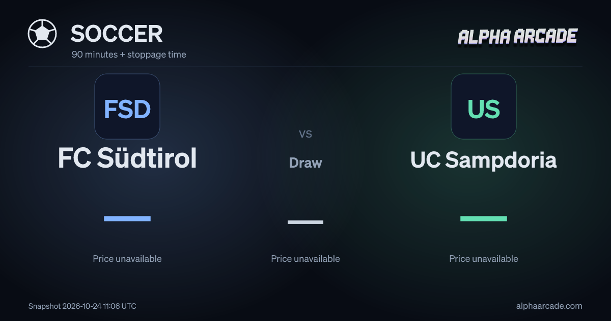 SOCCER: FC Südtirol — / Draw — / UC Sampdoria —
