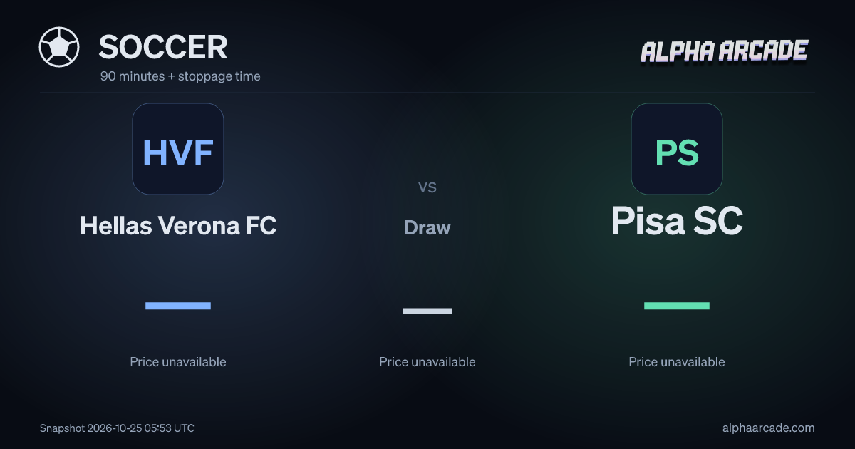 SOCCER: Hellas Verona FC — / Draw — / Pisa SC —