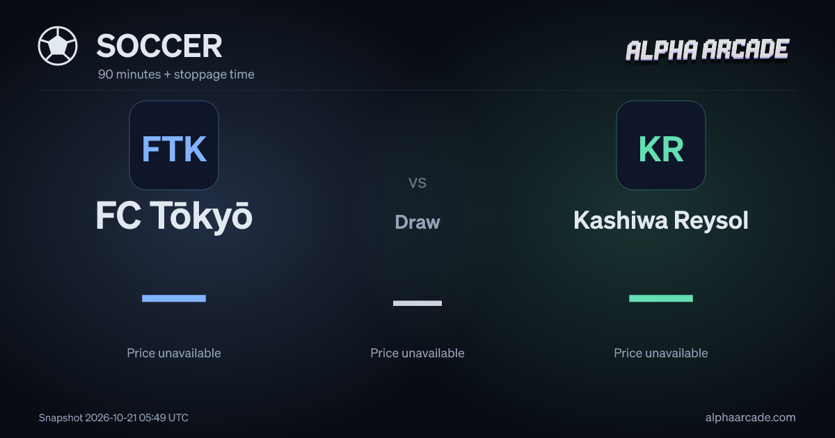 SOCCER: FC Tōkyō — / Draw — / Kashiwa Reysol —