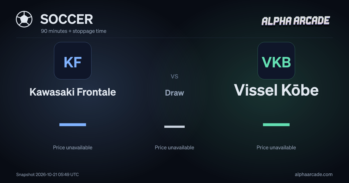 SOCCER: Kawasaki Frontale — / Draw — / Vissel Kōbe —
