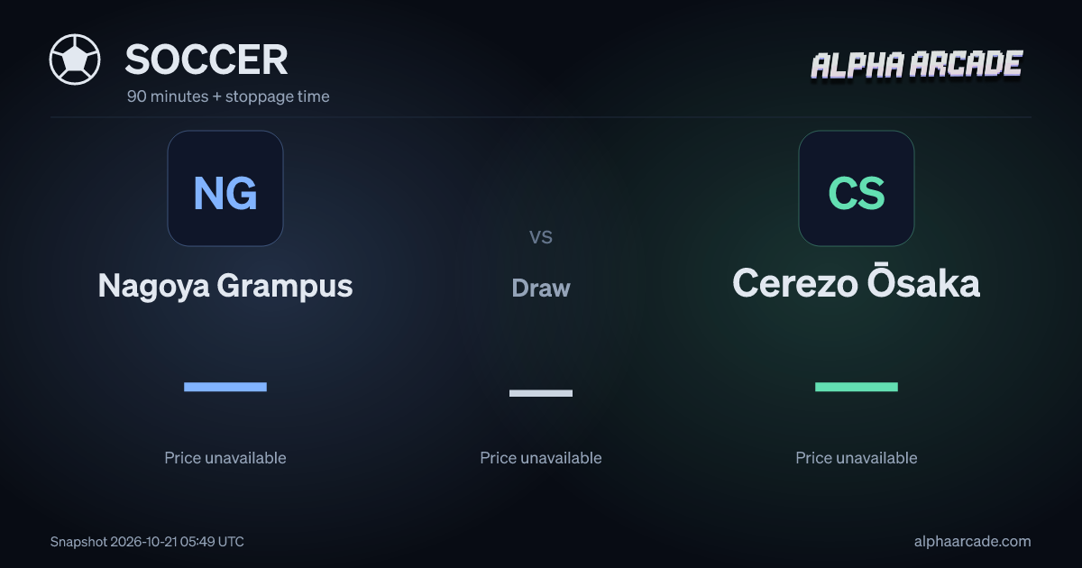 SOCCER: Nagoya Grampus — / Draw — / Cerezo Ōsaka —