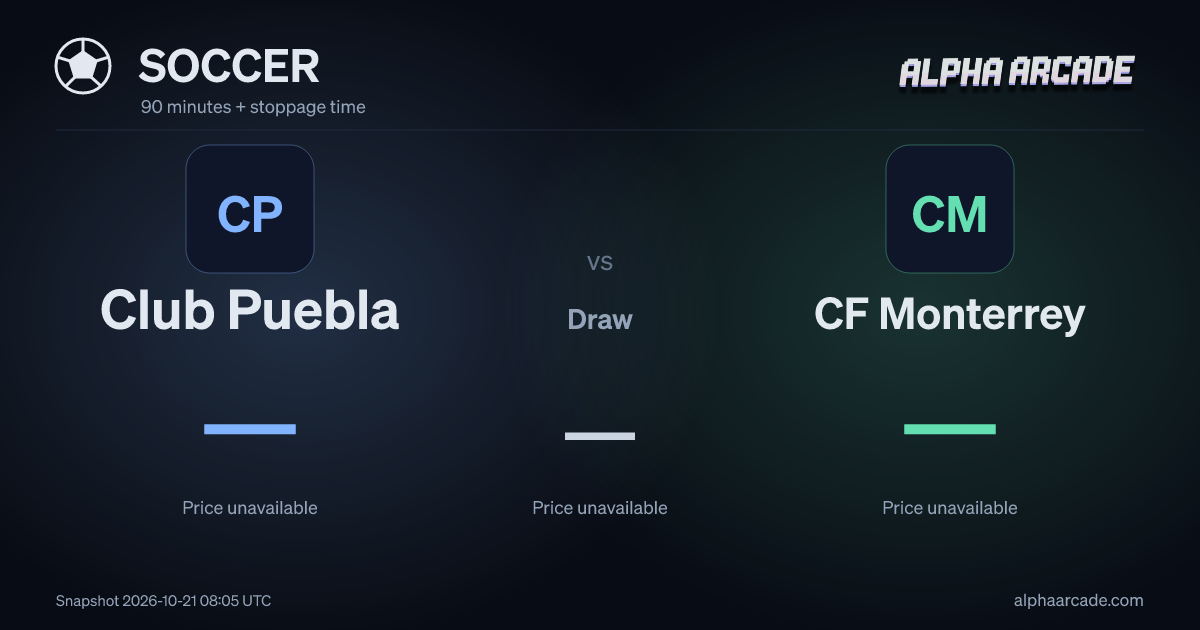 SOCCER: Club Puebla — / Draw — / CF Monterrey —