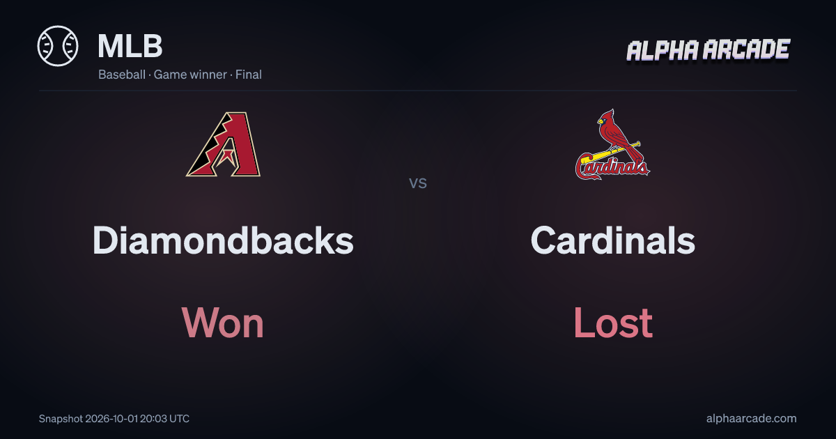 MLB: Diamondbacks Won / Cardinals Lost