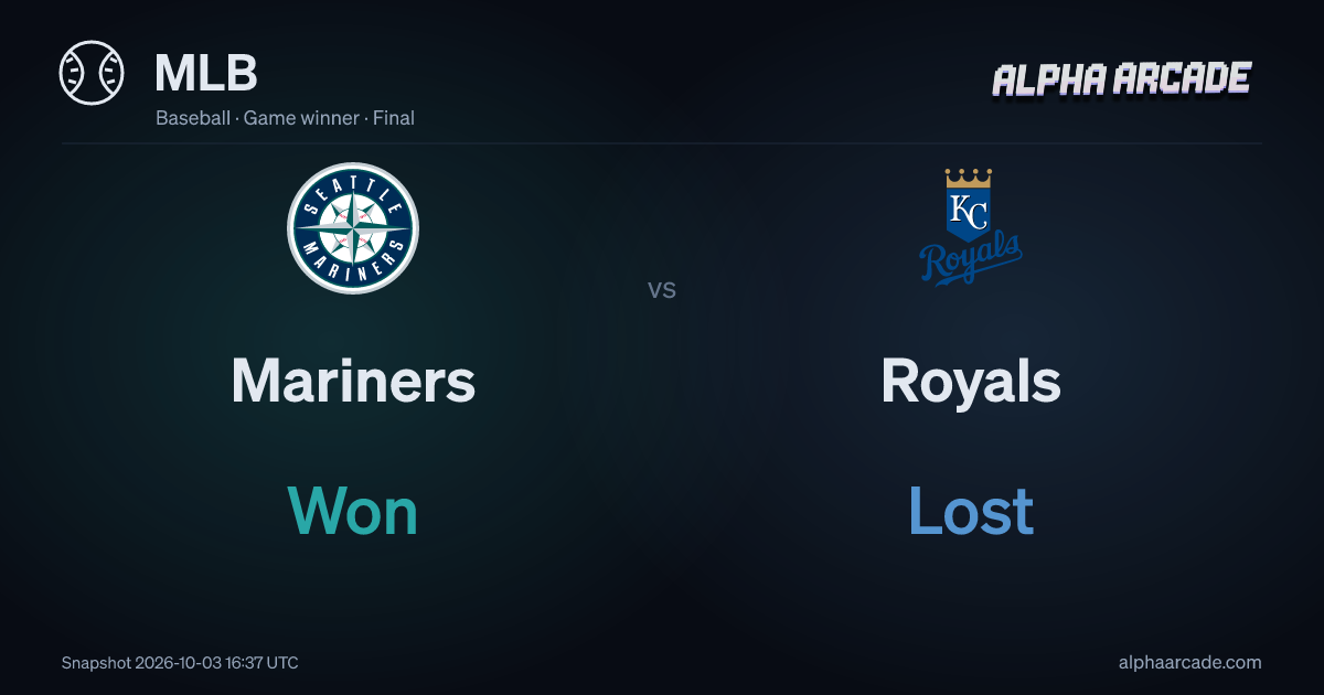 MLB: Mariners Won / Royals Lost