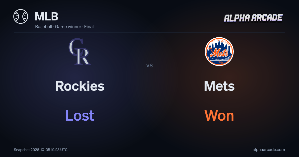 MLB: Rockies Lost / Mets Won
