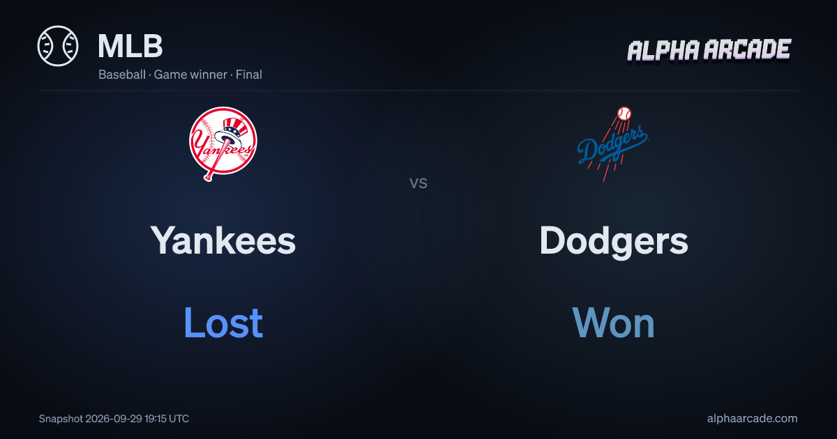 MLB: Yankees Lost / Dodgers Won