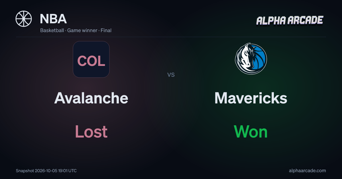 NBA: Avalanche Lost / Mavericks Won