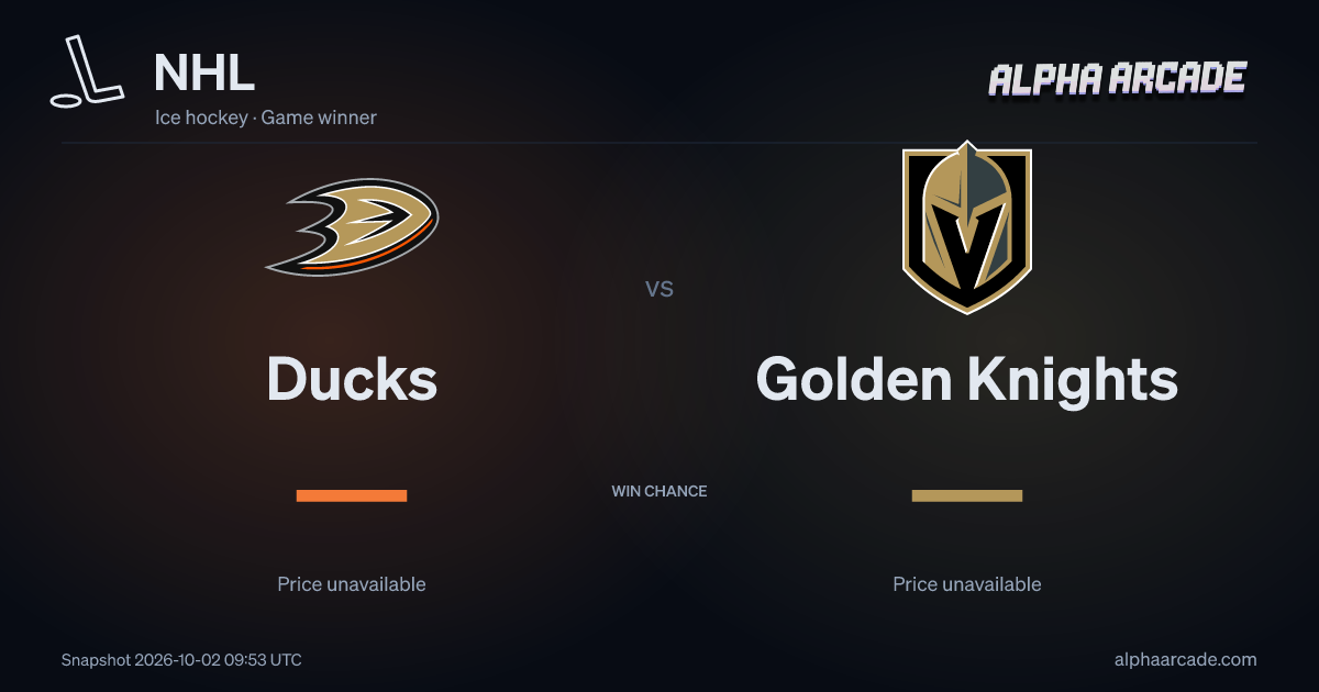NHL: Ducks — / Golden Knights —