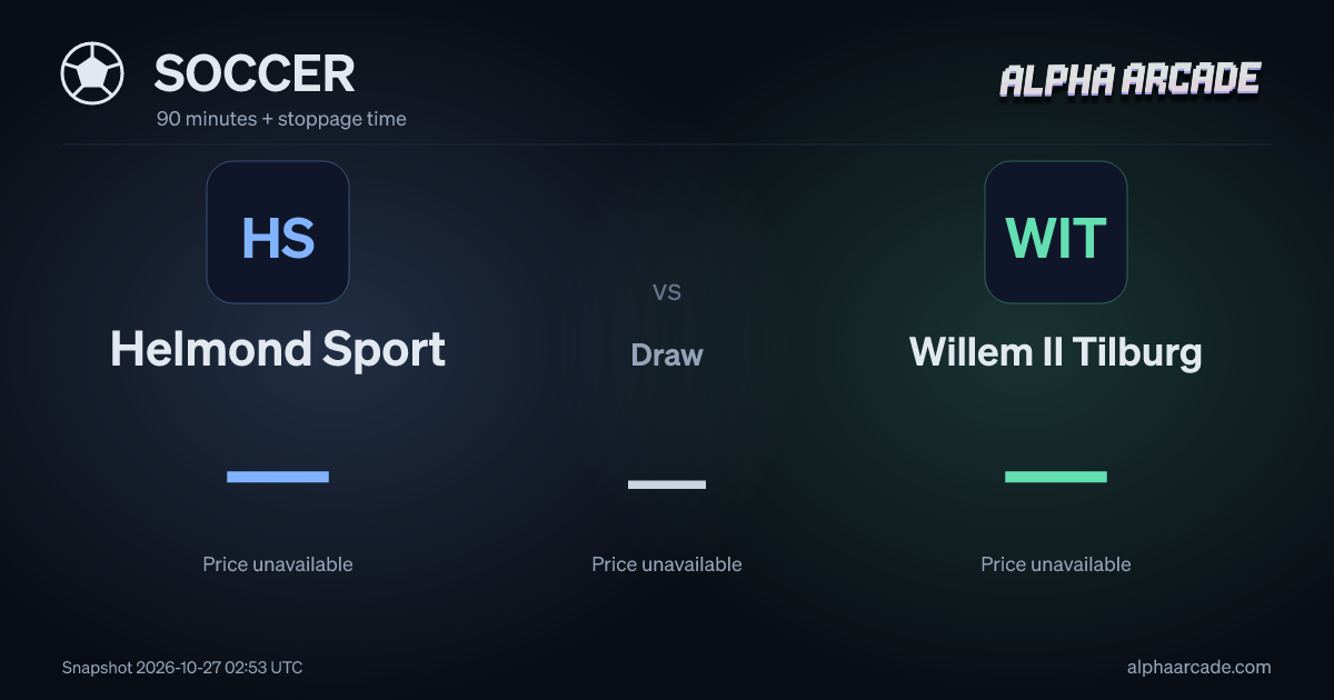 SOCCER: Helmond Sport — / Draw — / Willem II Tilburg —