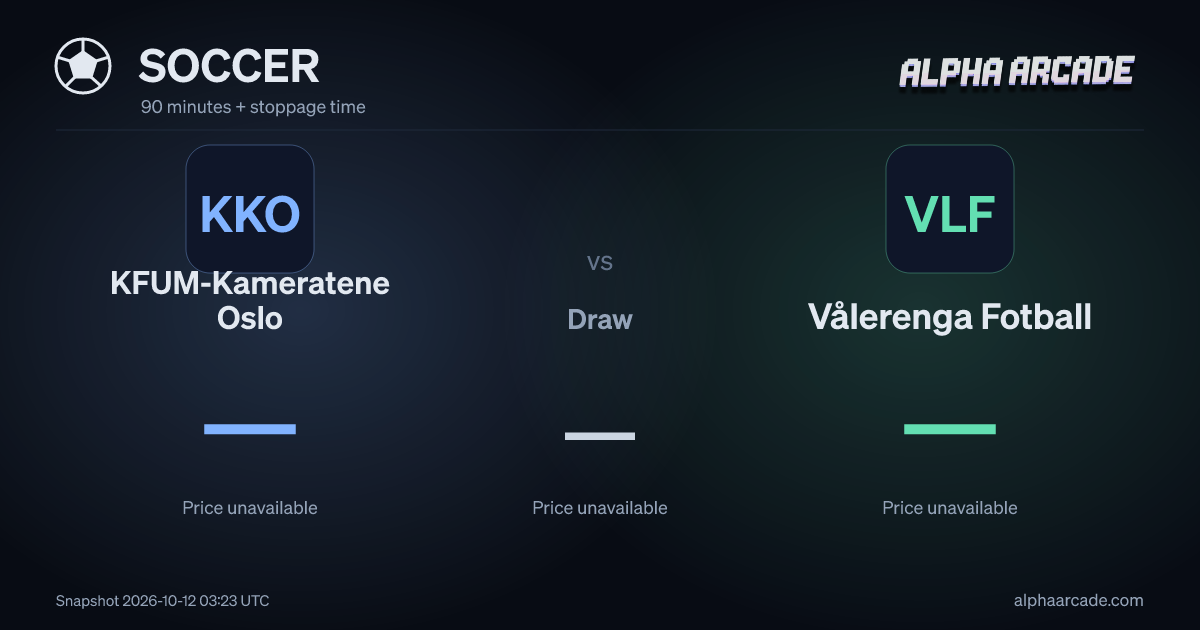 SOCCER: KFUM-Kameratene Oslo — / Draw — / Vålerenga Fotball —