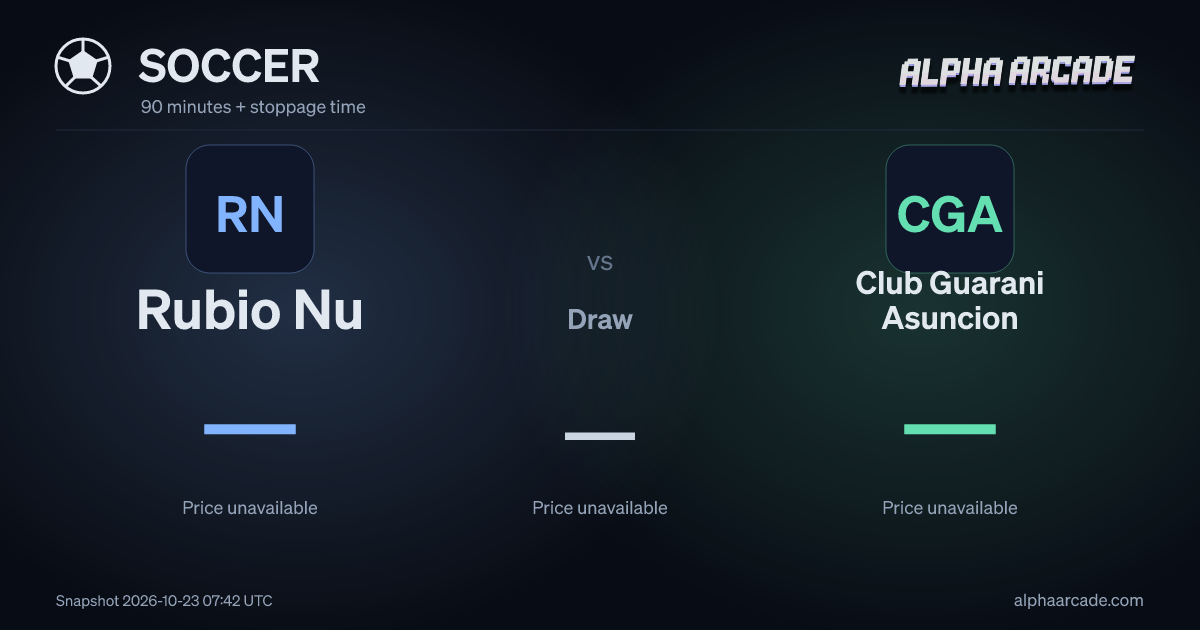 SOCCER: Rubio Nu — / Draw — / Club Guarani Asuncion —
