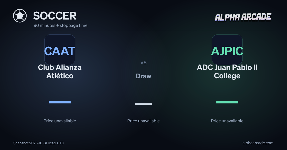 SOCCER: Club Alianza Atlético — / Draw — / ADC Juan Pablo II College —