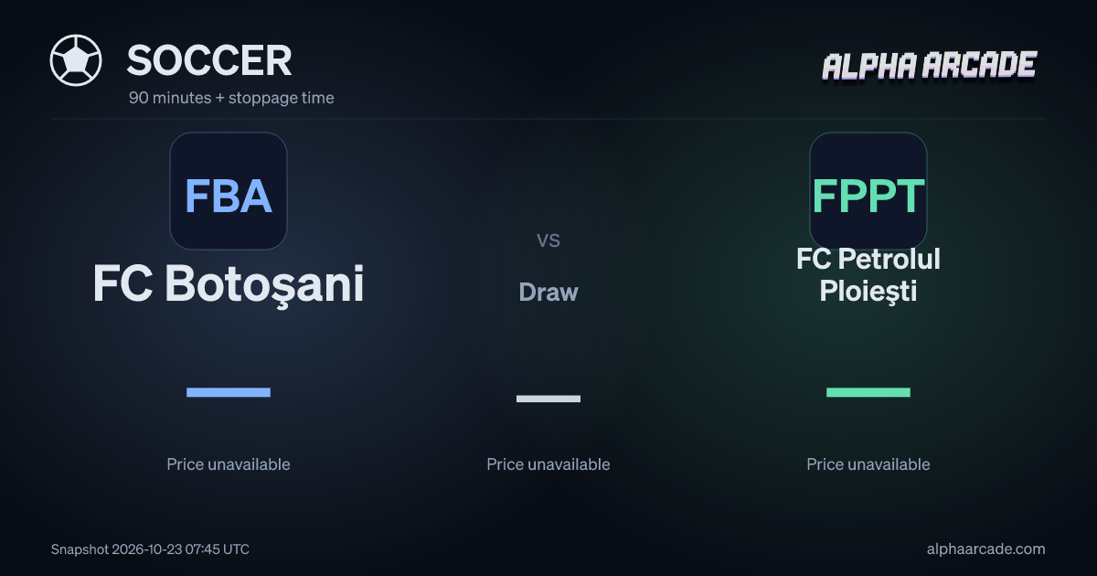 SOCCER: FC Botoşani — / Draw — / FC Petrolul Ploieşti —