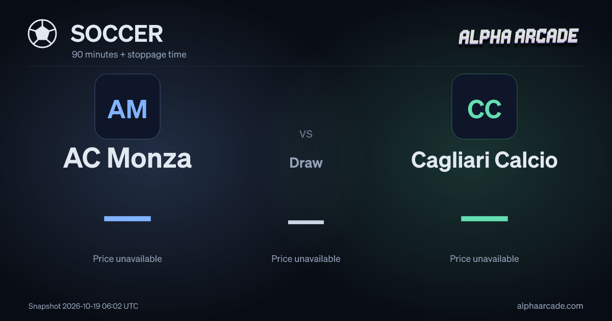 SOCCER: AC Monza — / Draw — / Cagliari Calcio —