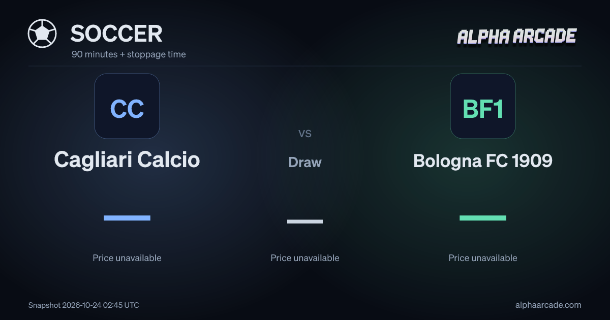 SOCCER: Cagliari Calcio — / Draw — / Bologna FC 1909 —