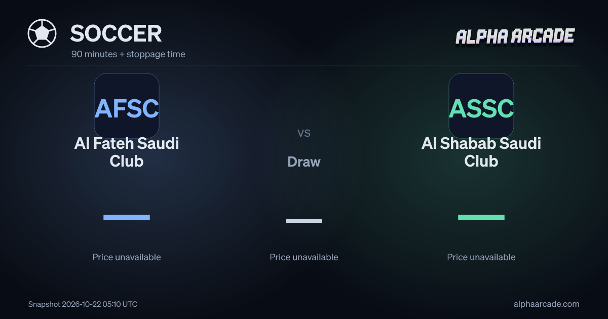 SOCCER: Al Fateh Saudi Club — / Draw — / Al Shabab Saudi Club —