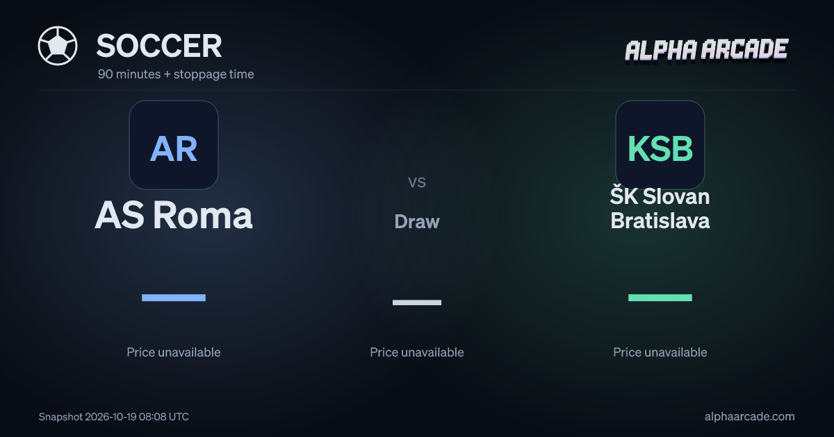 SOCCER: AS Roma — / Draw — / ŠK Slovan Bratislava —