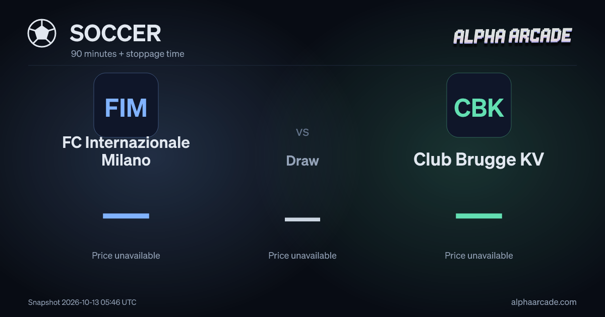 SOCCER: FC Internazionale Milano — / Draw — / Club Brugge KV —