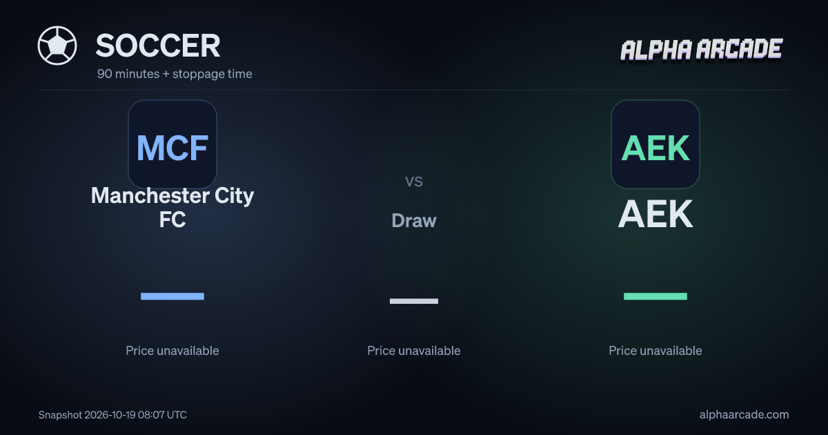 SOCCER: Manchester City FC — / Draw — / AEK —