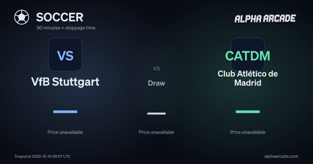 SOCCER: VfB Stuttgart — / Draw — / Club Atlético de Madrid —