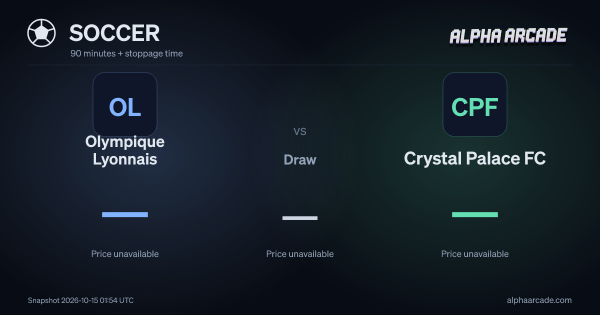 SOCCER: Olympique Lyonnais — / Draw — / Crystal Palace FC —