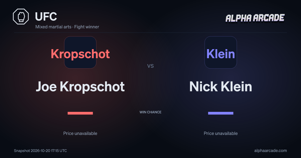 UFC: Joe Kropschot — / Nick Klein —