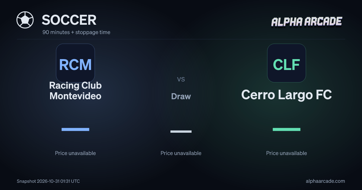 SOCCER: Racing Club Montevideo — / Draw — / Cerro Largo FC —