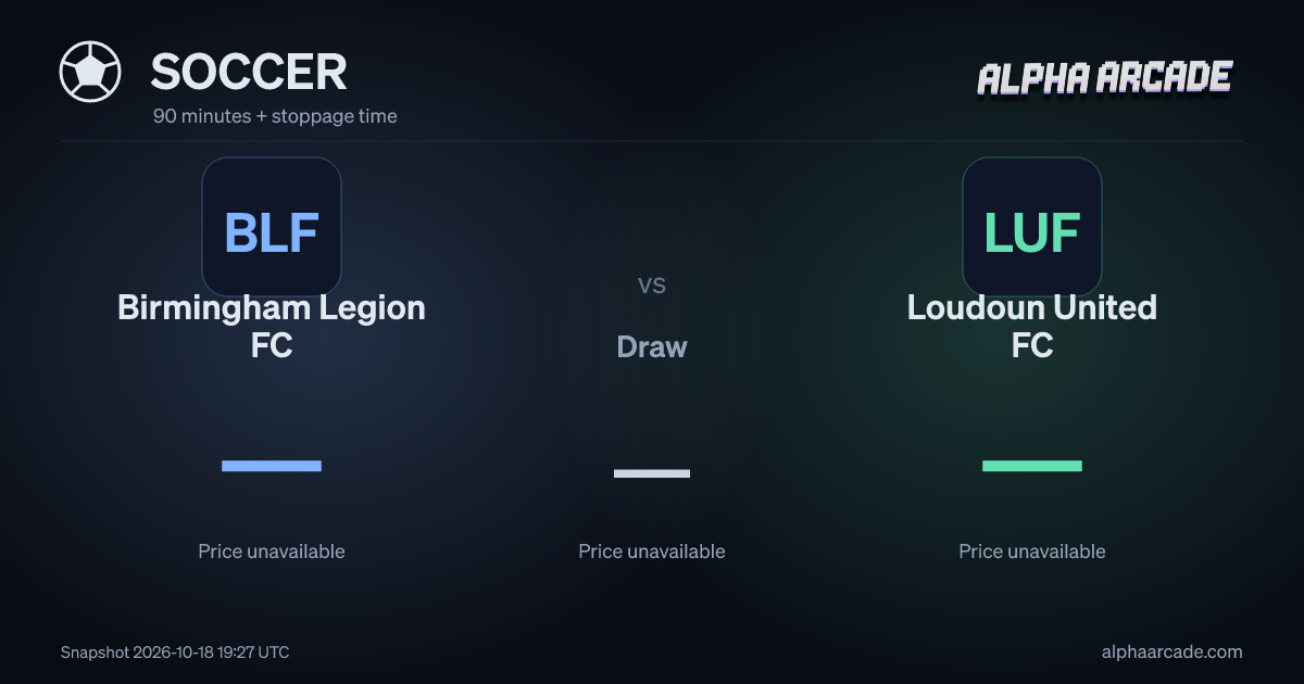 SOCCER: Birmingham Legion FC — / Draw — / Loudoun United FC —