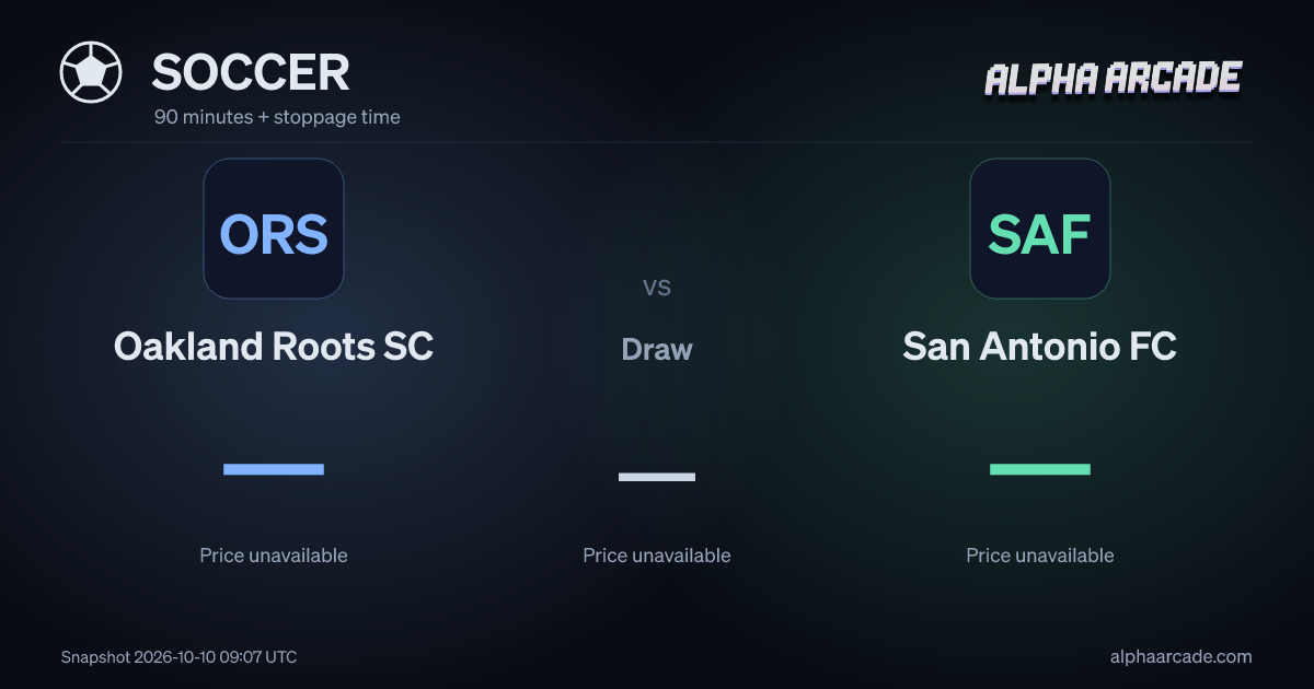 SOCCER: Oakland Roots SC — / Draw — / San Antonio FC —