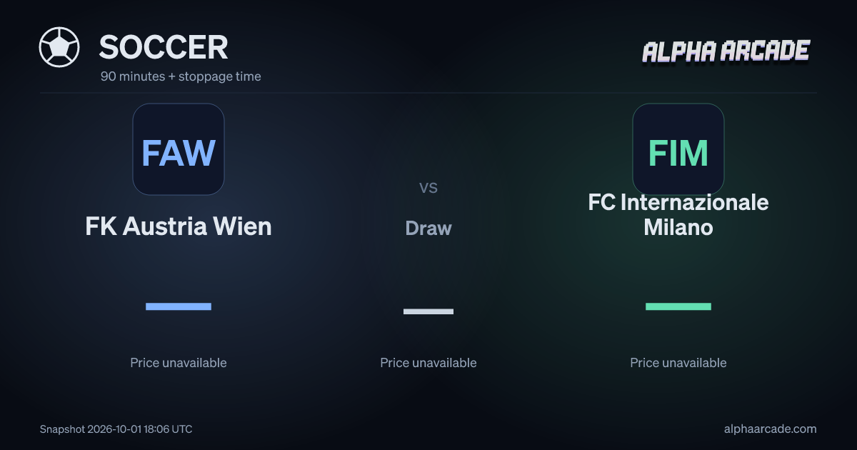 SOCCER: FK Austria Wien — / Draw — / FC Internazionale Milano —